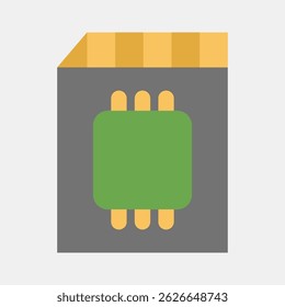 Icon memory card. Computer components elements. Icon in flat style.