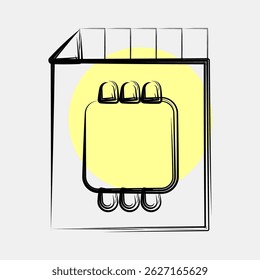 Icon memory card. Computer components elements. Icon in color spot style.