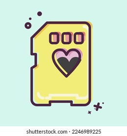 Icon Memory Card. related to Photography symbol. MBE style. simple design editable. simple illustration