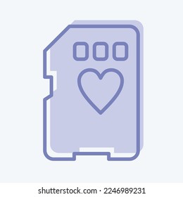 Icon Memory Card. related to Photography symbol. two tone style. simple design editable. simple illustration