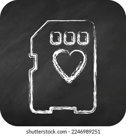 Icon Memory Card. related to Photography symbol. chalk style. simple design editable. simple illustration