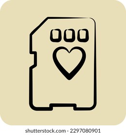 Icon Memory Card. related to Photography symbol. hand drawn style. simple design editable. simple illustration