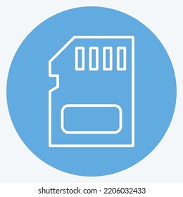 Icon Memory Card. suitable for Computer Components symbol. blue eyes style. simple design editable. design template vector. simple illustration