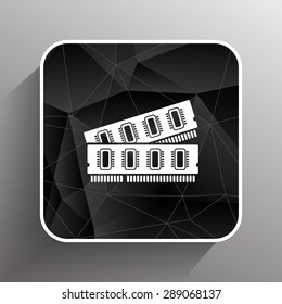 icon of memory chip RAM hardware rom power.