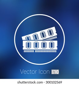 icon of memory chip RAM hardware rom power.