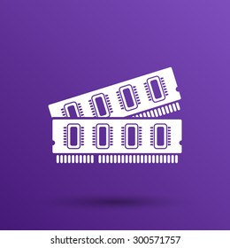 icon of memory chip RAM hardware rom power.