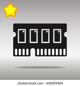 icon of memory chip RAM hardware rom power black Icon button logo symbol concept high quality on the gray background