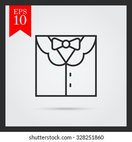Icon of men suit with shirt and bow tie