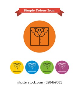 Icon of men suit with shirt and bow tie