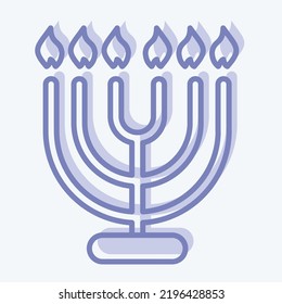 Icon Menorah. suitable for House symbol. two tone style. simple design editable. design template vector. simple illustration