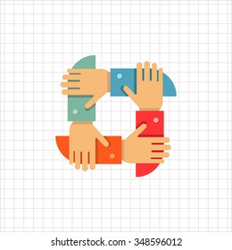 Icon of men's hands crossed together