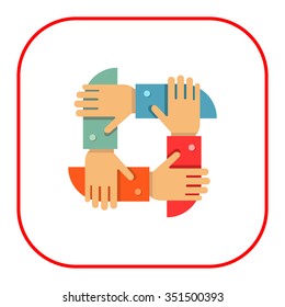 Icon of men's hands crossed together