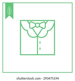 Icon of men's suit with shirt and bow tie