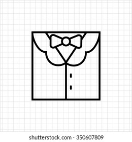Icon of mens suit with shirt and bow tie