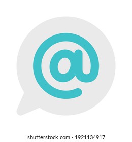 icon mention friend using flat style and blue color dominate