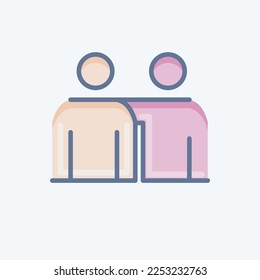 Icon Mentoring. related to Volunteering symbol. doodle style. Help and support. friendship