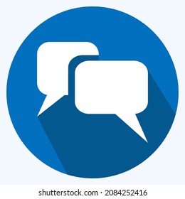 Icon Message Bubbles - Long Shadow Style,Simple illustration,Editable stroke,Design template vector, Good for prints, posters, advertisements, announcements, info graphics, etc.