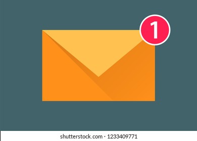 icon message. new one incoming message. envelope with shadow. Eps10