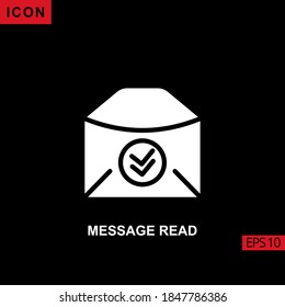 Icon Message read with double checkmark. Flat, glyph or filled vector icon symbol sign collection for mobile concept and web apps design.