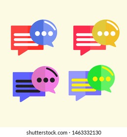 icon message and testimoni set, heart symbol. Heart illustrations. Vector EPS10