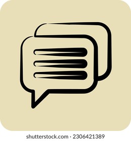 Icon Messages. suitable for Branding symbol. hand drawn style. simple design editable. design template