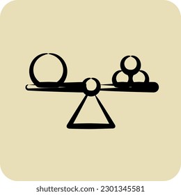 Icono Meta Aprendizaje. relacionado con el símbolo Machine Learning. estilo dibujado a mano. diseño simple editable