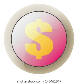 icon with metal shell, dollar
