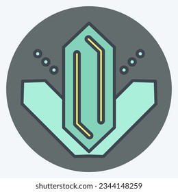 Icono Metanfetamina. relacionado con el símbolo del diccionario de adicciones. estilo mate de color. diseño simple editable. ilustración simple