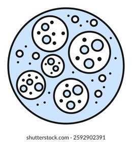 Icon: Microalgae - Marine Skincare Icon, Anti-Aging, Antioxidant-Rich, Hydrating, Organic Skincare. Editable Stroke and Colors.