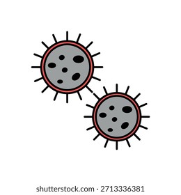 Icono de un microbio, aislado contra un fondo limpio.