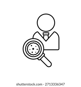 Icon a microbiologist, isolated against a clean background.