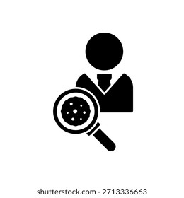 Icon a microbiologist, isolated against a clean background.