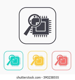 icon of microchip discover color set