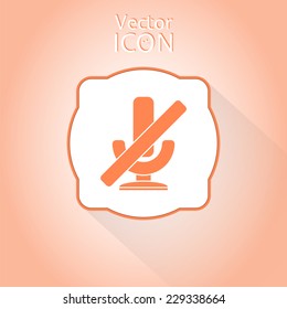 Icon Microphone Against. Flat design style. Made in vector