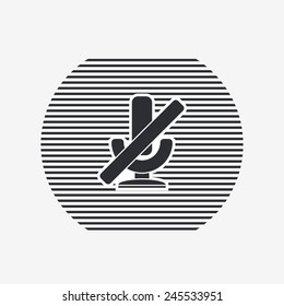 Icon Microphone Against. Flat design style. Made in vector