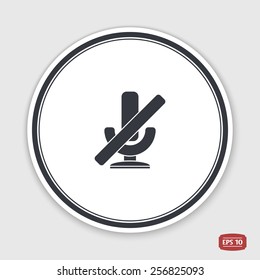 Icon Microphone Against. Flat design style. Made in vector. 