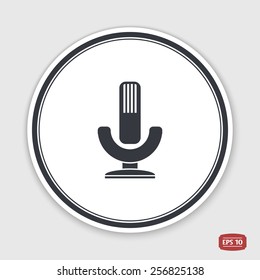 Icon Microphone Against. Flat design style. Made in vector. 