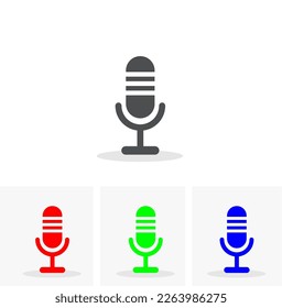Icon microphone in black colour and RGB colour