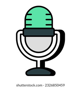         Icon of microphone in flat design