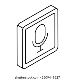         Icon of microphone in flat design