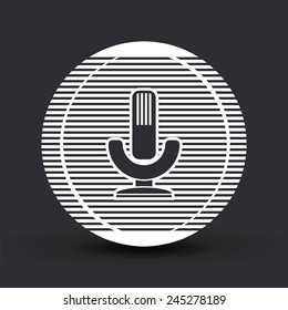 Icon microphone. Flat design style. Made vector illustration