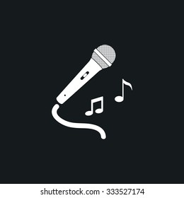 Icon microphone with notes.