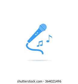 Icon microphone with notes.