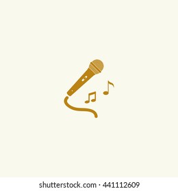Icon microphone with notes.