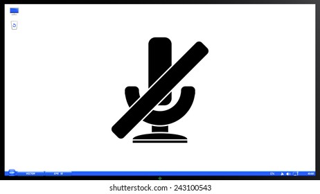 Icon microphone on the screen monitor. Made vector illustration