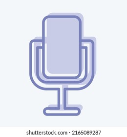 Icon Microphone. suitable for Education symbol. two tone style. simple design editable. design template vector. simple symbol illustration
