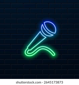 ícone, ícone do microfone símbolo. estilo neon..
