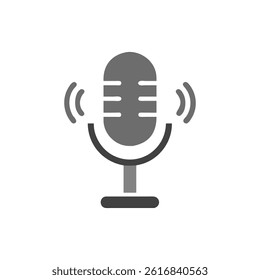 An icon for microphones with sound waves.