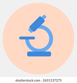 Microscópio de ícone. Elementos médicos. Ícone no estilo de combinação de cores.