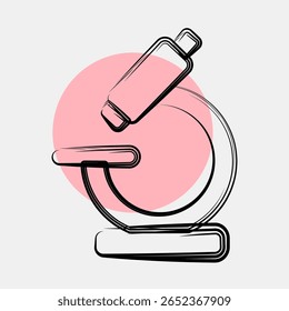 Microscópio de ícone. Elementos médicos. Ícone no estilo de ponto de cor.